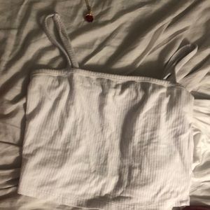 Bozzolo small white ribbed crop top